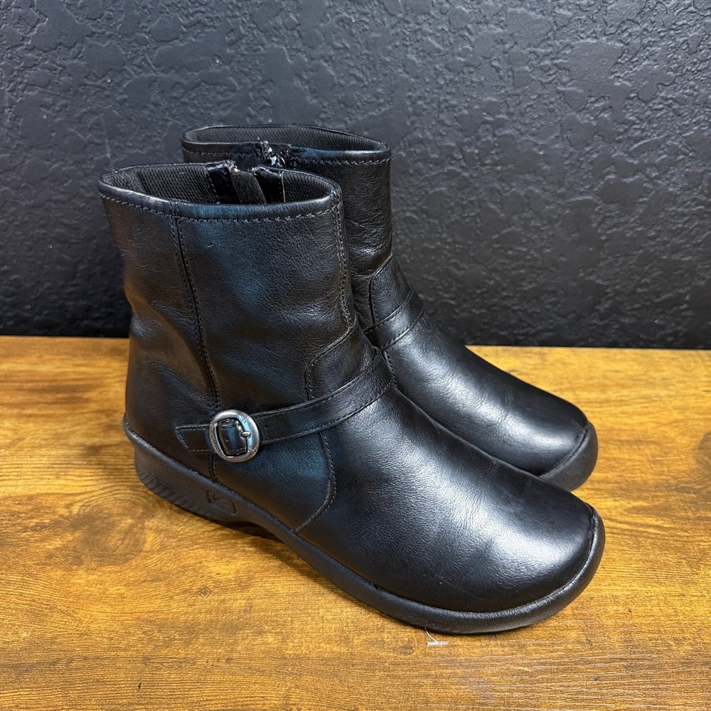 KEEN Bern Ankle Boot 1011423 Black Leather Ankle Boots Womens Size 8 US 38.5 EU